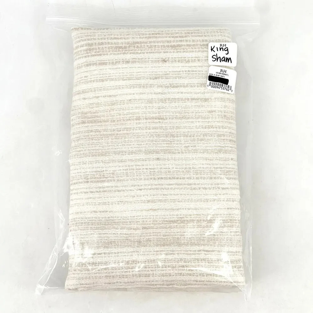 Restoration Hardware Striated Cotton Linen Pillow Sham King Size Natural